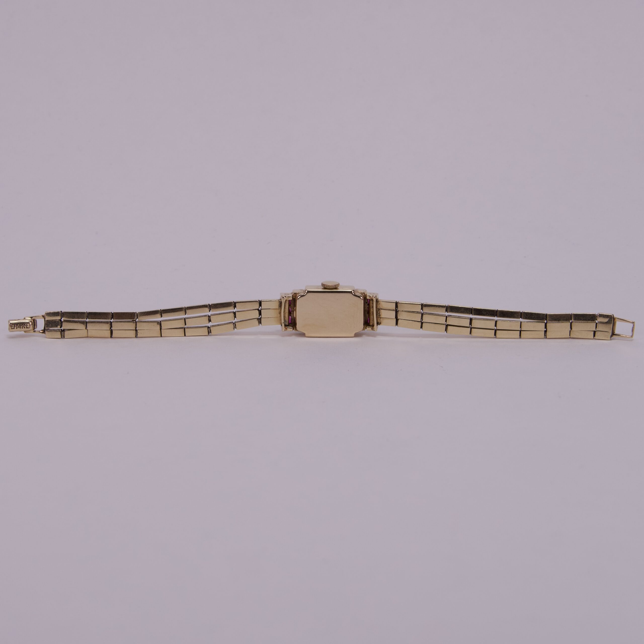 Vintage Tiffany & Co. 14k Yellow Gold Diamond & Ruby Cocktail Watch - Image 9