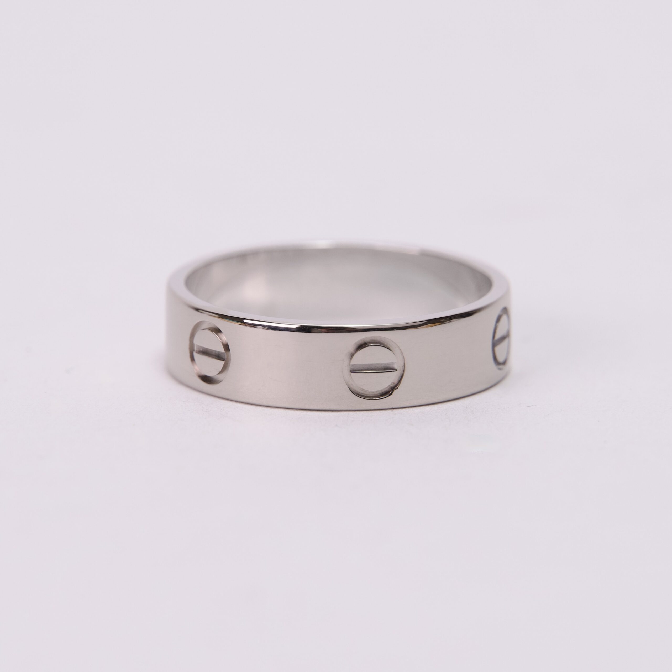 Cartier 18k White Gold Classic Love Ring Sz 9 - Image 3