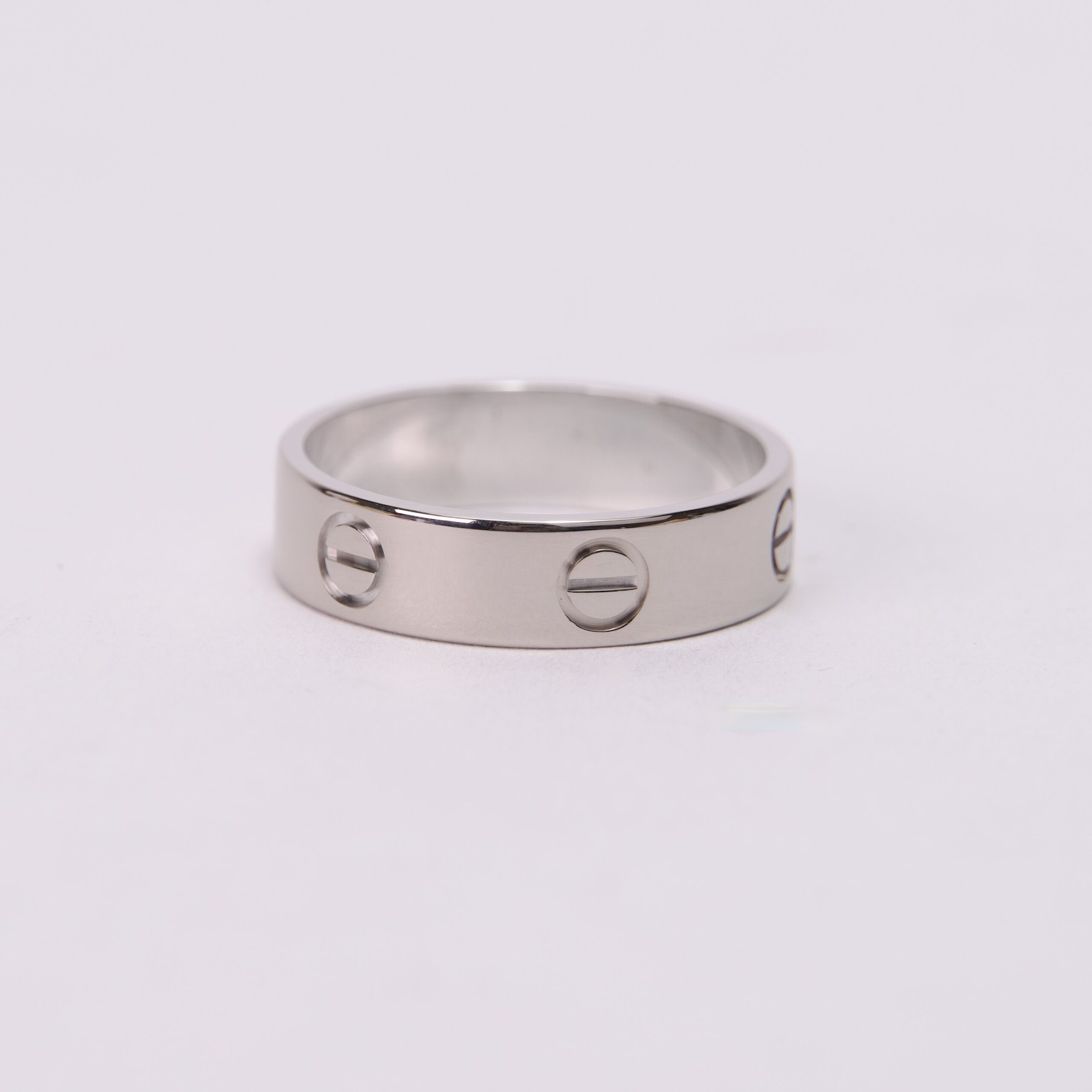 Cartier 18k White Gold Classic Love Ring Sz 9 - Image 4