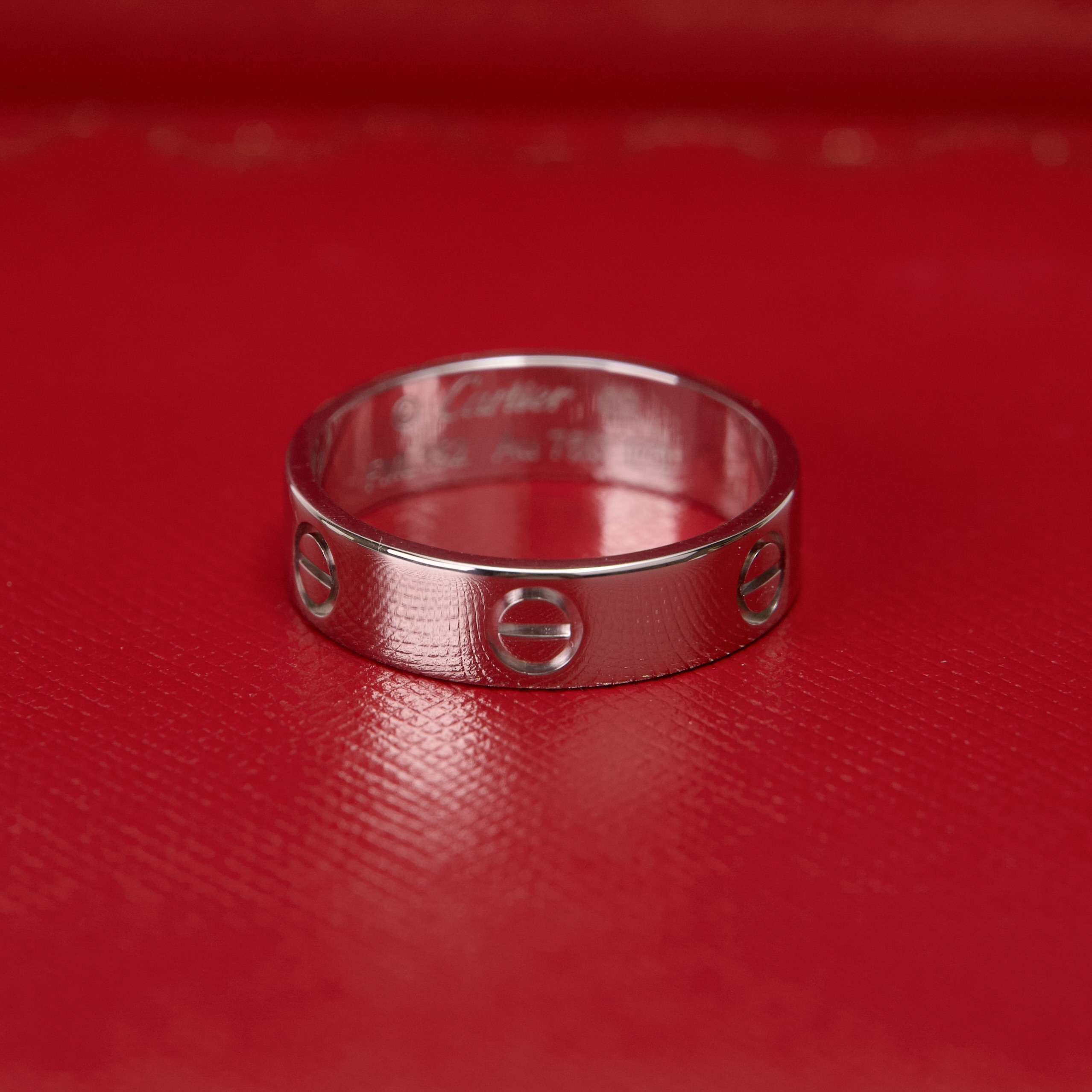 Cartier 18k White Gold Classic Love Ring Sz 9