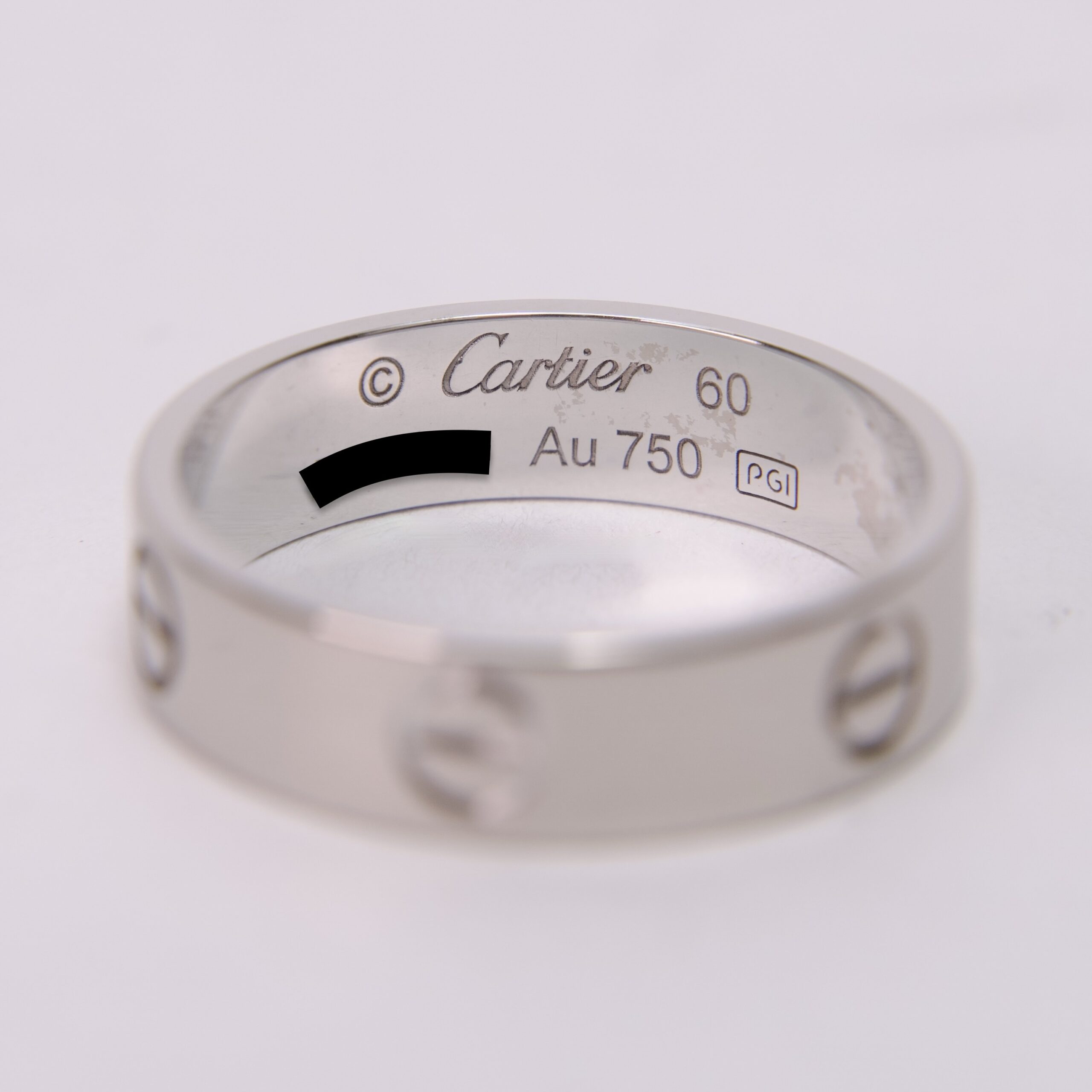 Cartier 18k White Gold Classic Love Ring Sz 9 - Image 9