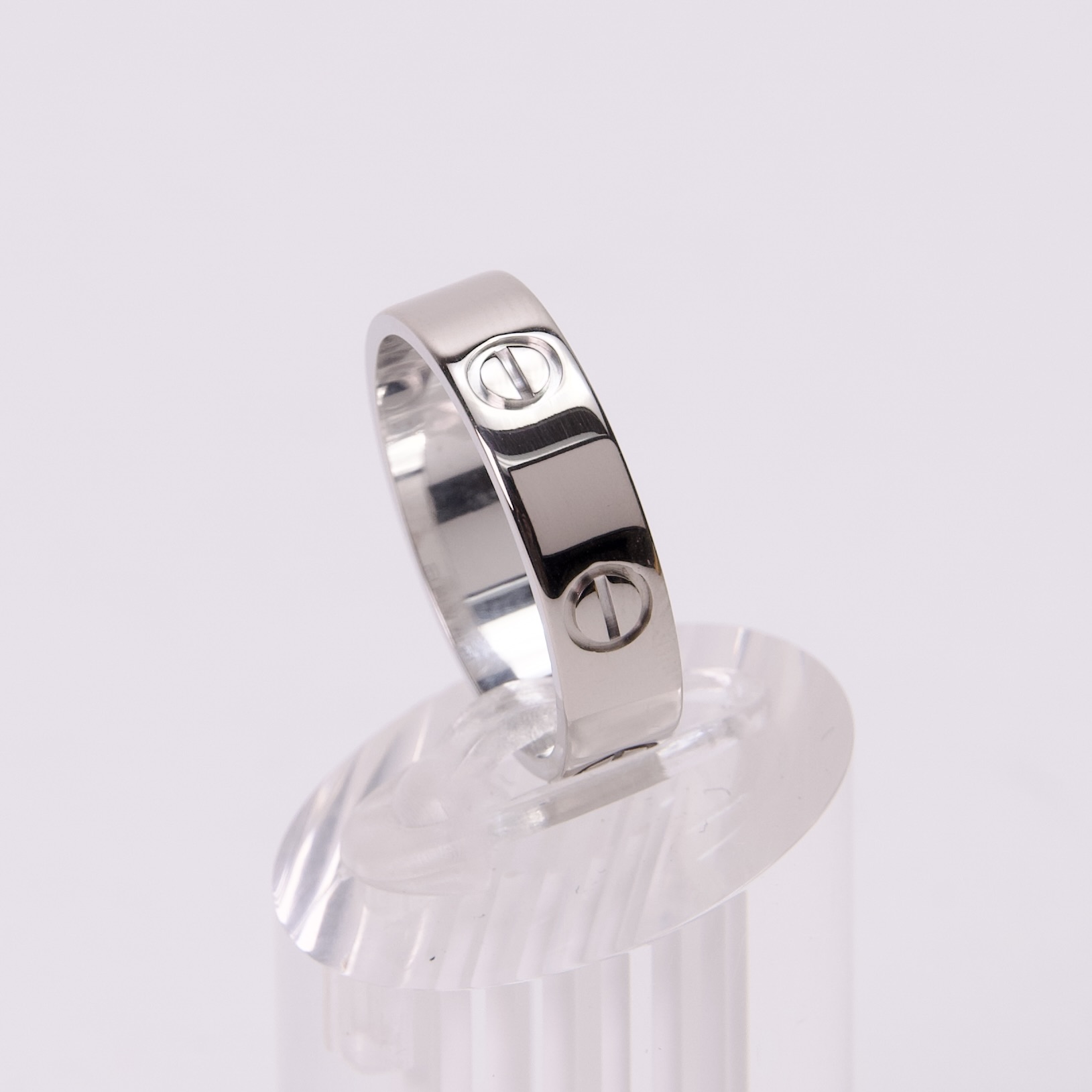 Cartier 18k White Gold Classic Love Ring Sz 9 - Image 6