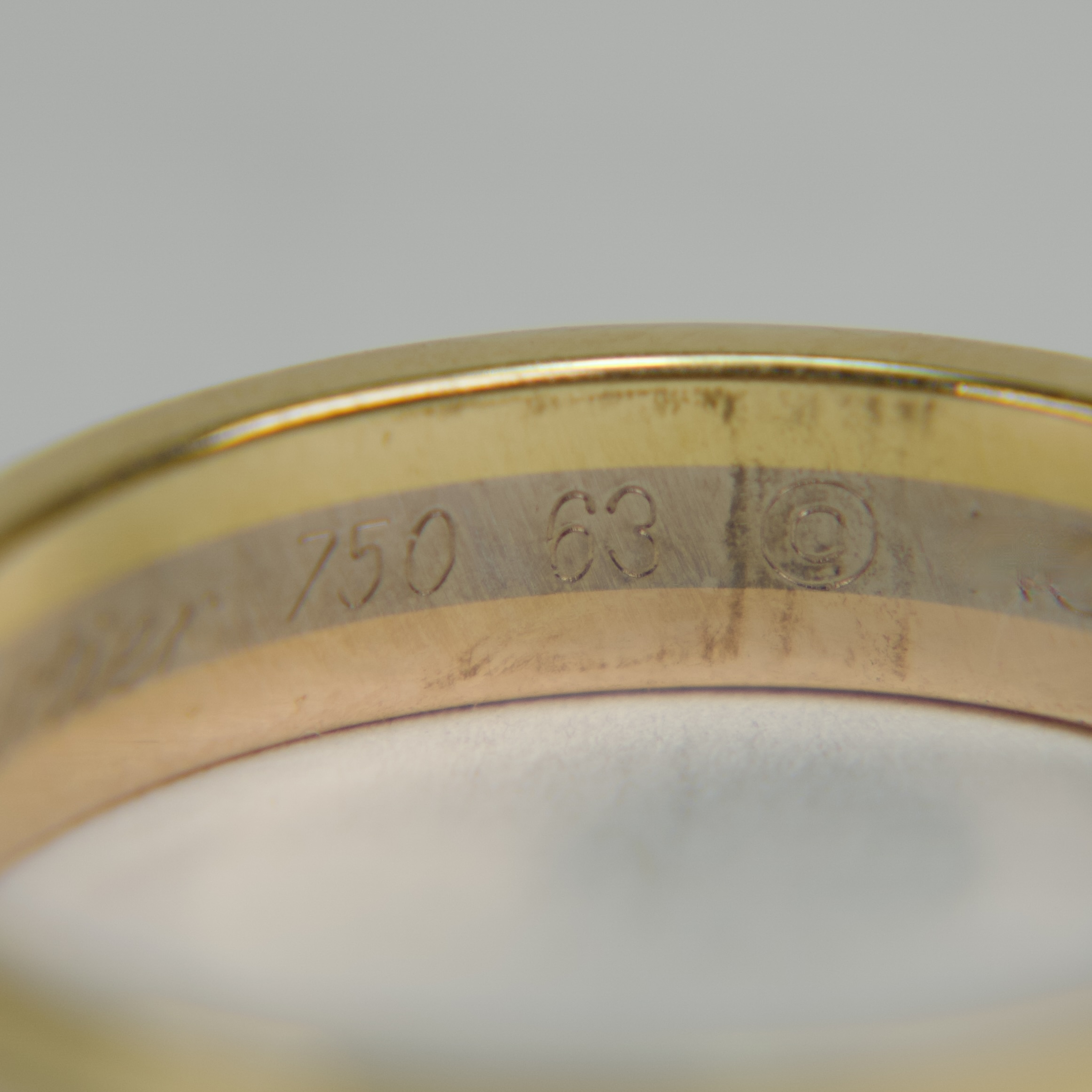 Cartier 18k Tri Gold Vendome Louis Wedding Band 10.25'' - Image 6