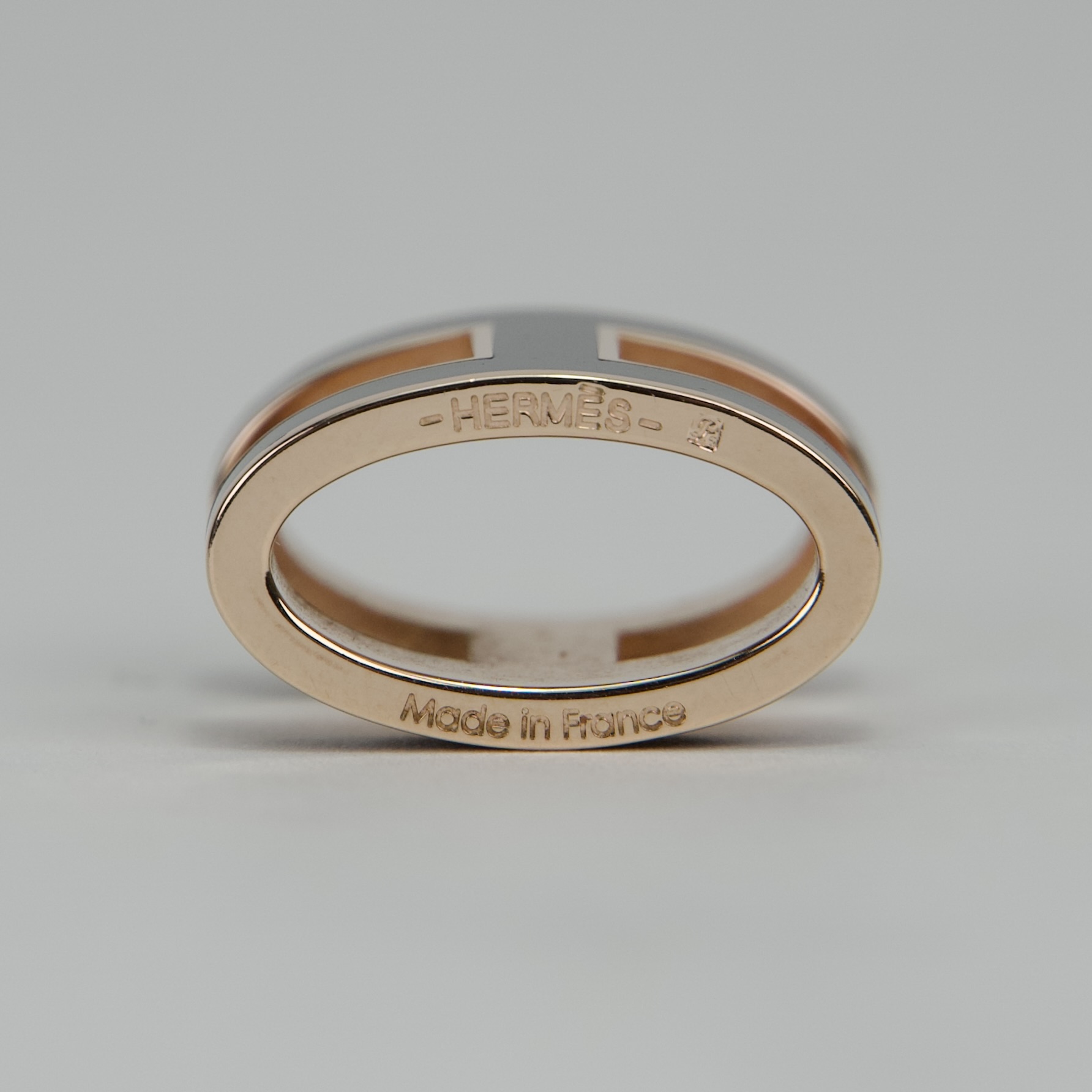 HERMES Mini Pop H Pendant Rose Gold Noir Enamel - Image 3