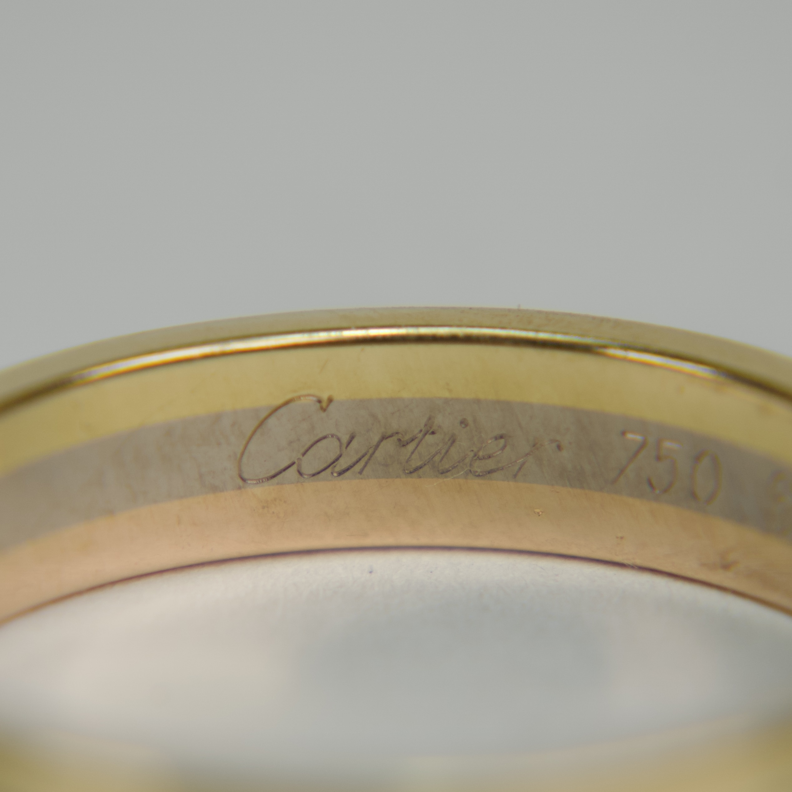 Cartier 18k Tri Gold Vendome Louis Wedding Band 10.25'' - Image 5