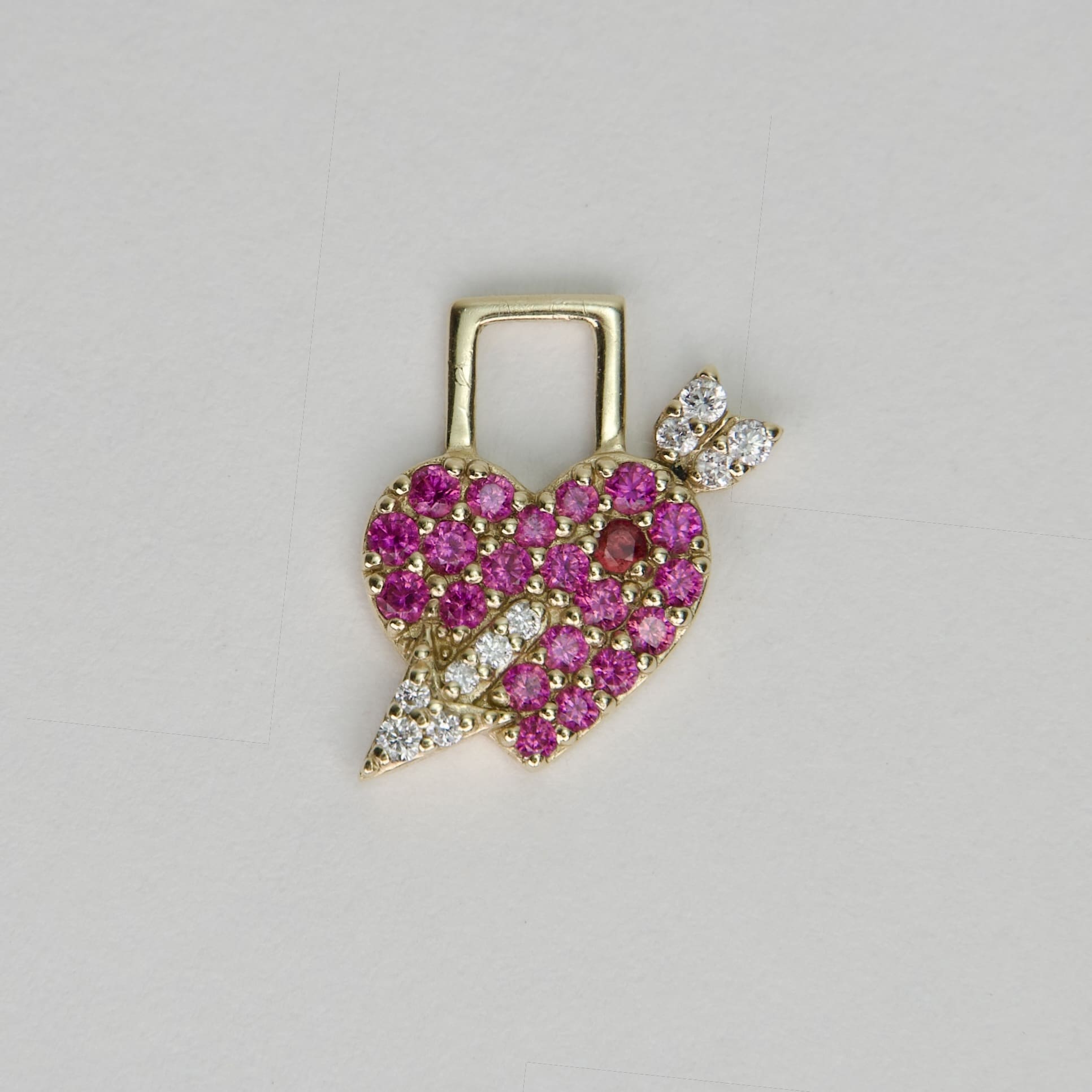Robinson Pelham 14k Gold Sapphire & Diamond Cupid Heart EarWish Charm