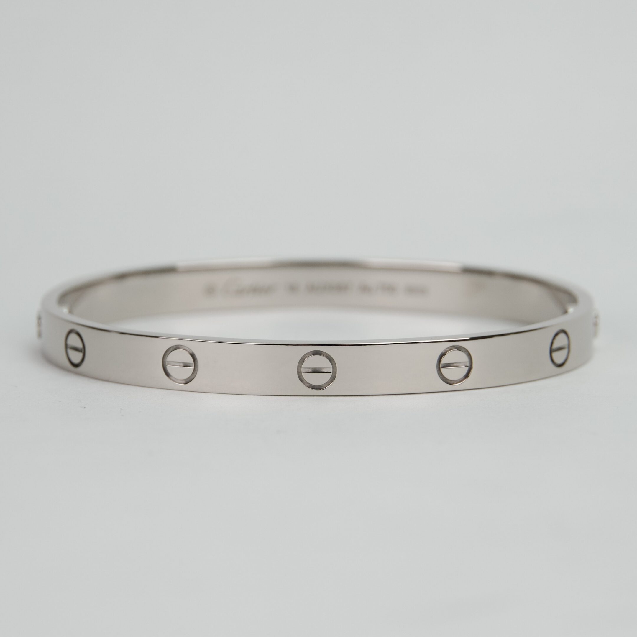 Cartier 18k White Gold Classic Love Bracelet Size 18