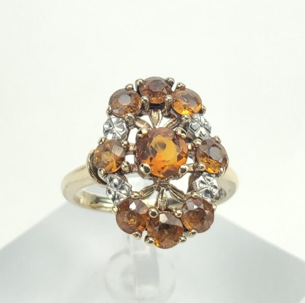 10k Multi-Tone Gold 1.15ctw Citrine Open Work North South Dinner Ring 5.25'' - Image 5