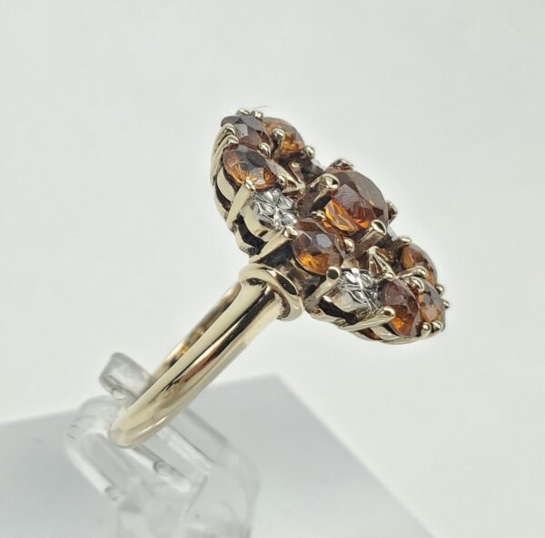 10k Multi-Tone Gold 1.15ctw Citrine Open Work North South Dinner Ring 5.25'' - Image 6