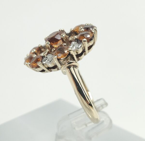 10k Multi-Tone Gold 1.15ctw Citrine Open Work North South Dinner Ring 5.25'' - Image 7