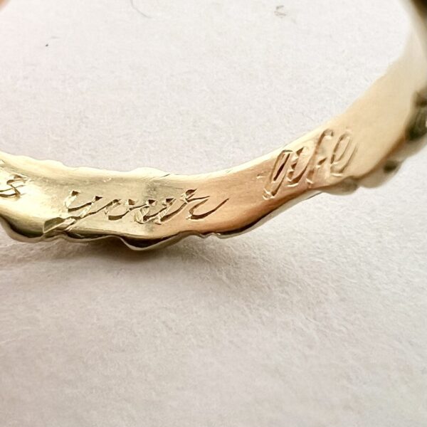 10k Yellow Gold Bark Branch Tree Engraved Band 7'' - Image 11