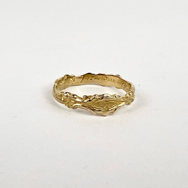 10k Yellow Gold Bark Branch Tree Engraved Band 7'' - Image 4