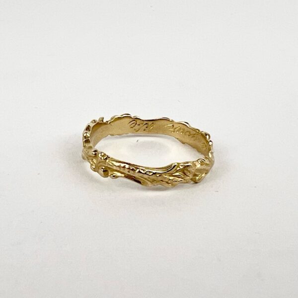 10k Yellow Gold Bark Branch Tree Engraved Band 7'' - Image 5