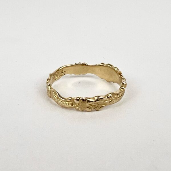 10k Yellow Gold Bark Branch Tree Engraved Band 7'' - Image 6