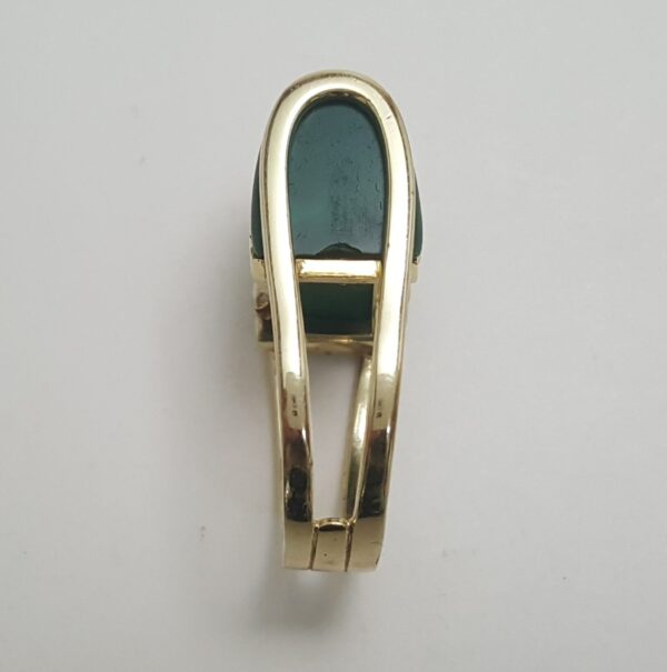 14k Two Tone White & Yellow Gold Unique Malachite Diamond Ring Size 8.75 - Image 7
