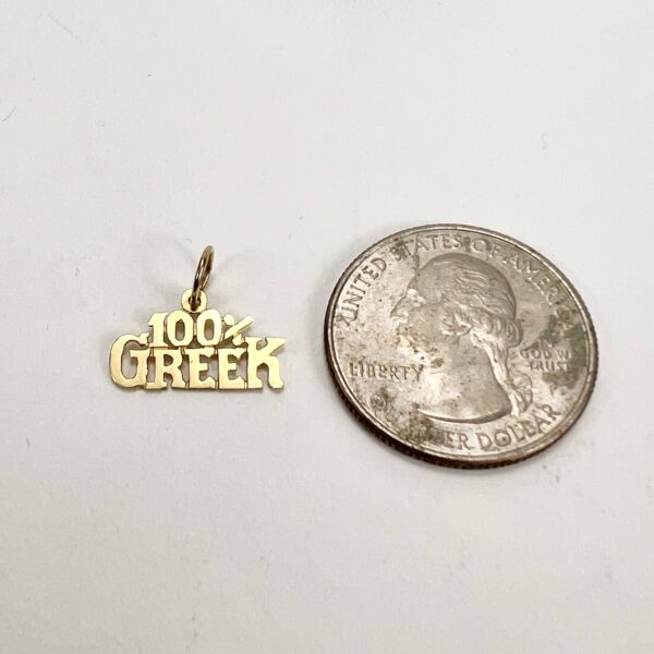 14k Yellow Gold 100% Greek Charm - Image 5