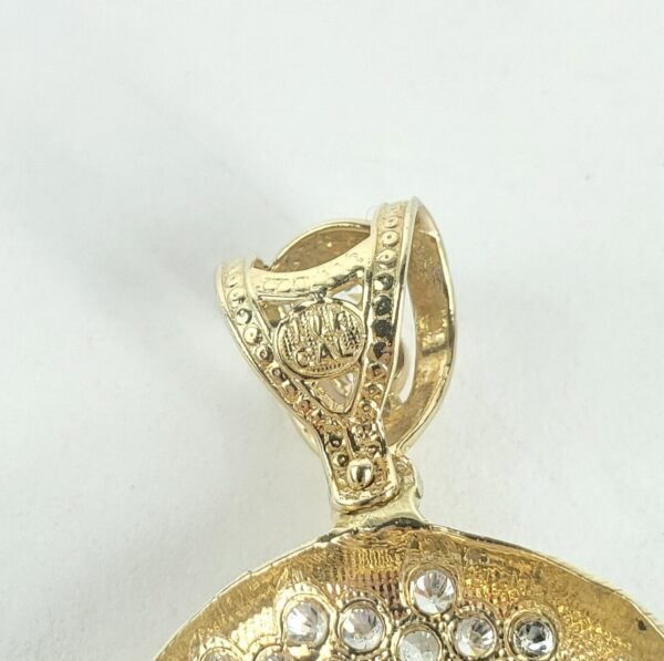 14k Yellow Gold Large Jesus Head Christian Catholic Drop Dangle Pendant 2 1/4'' - Image 6