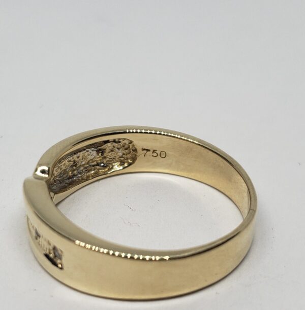 18k Yellow Gold White Stones Mens Unisex 6mm Band Ring 10.25'' - Image 5