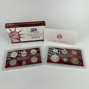 2001 S US Mint Silver Proof Set in OGP with COA 10 coin set