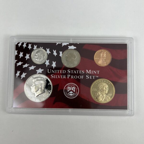 2001 S US Mint Silver Proof Set in OGP with COA 10 coin set - Image 5