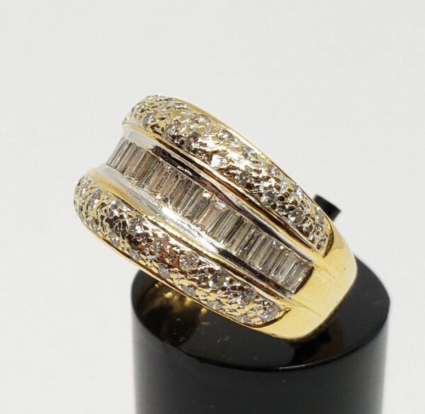 21.6k 90% Two-Tone White & Yellow Gold 1.62ctw Diamond Cluster Ring - Image 6