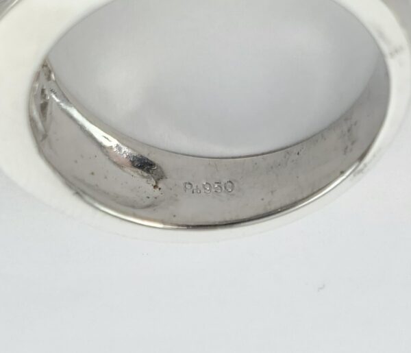 950 Platinum .78ctw Princess Baguette Round Cut Natural Diamond Band Ring 5'' - Image 11