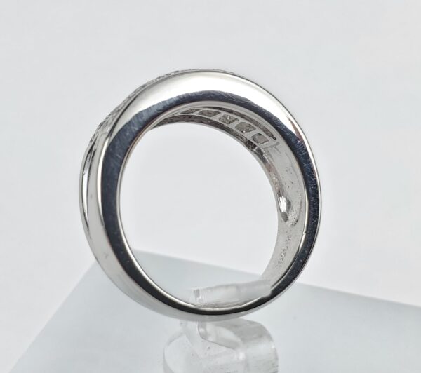 950 Platinum .78ctw Princess Baguette Round Cut Natural Diamond Band Ring 5'' - Image 7