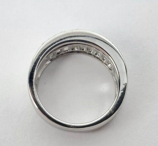 950 Platinum .78ctw Princess Baguette Round Cut Natural Diamond Band Ring 5'' - Image 8