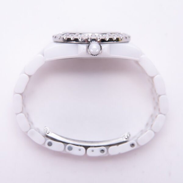 Chanel Factory Diamond Dial / Bezel 33mm Quartz White Ceramic Ladies Watch - Image 5