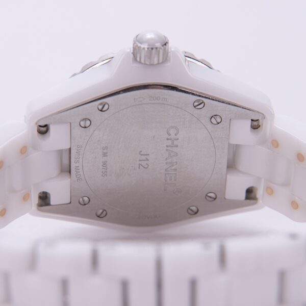 Chanel Factory Diamond Dial / Bezel 33mm Quartz White Ceramic Ladies Watch - Image 7