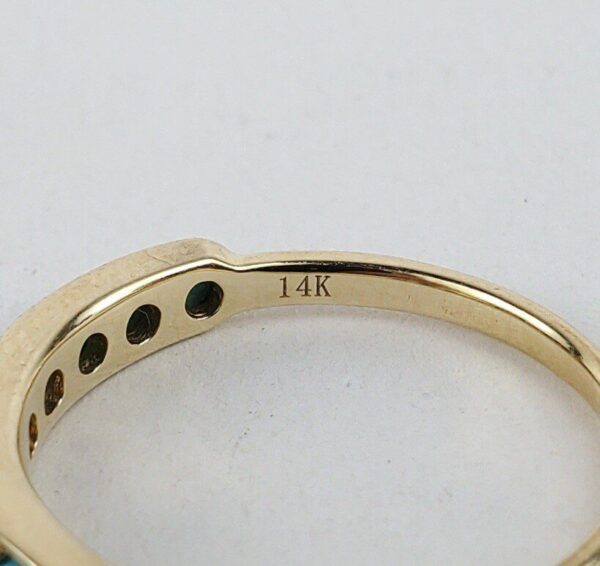 Effy 14k Yellow Gold 9 Stone Turquoise Band Ring 7'' - Image 11