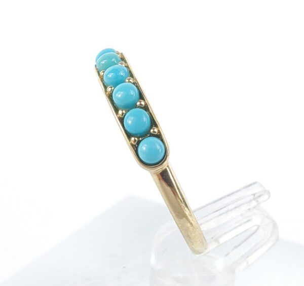 Effy 14k Yellow Gold 9 Stone Turquoise Band Ring 7'' - Image 5