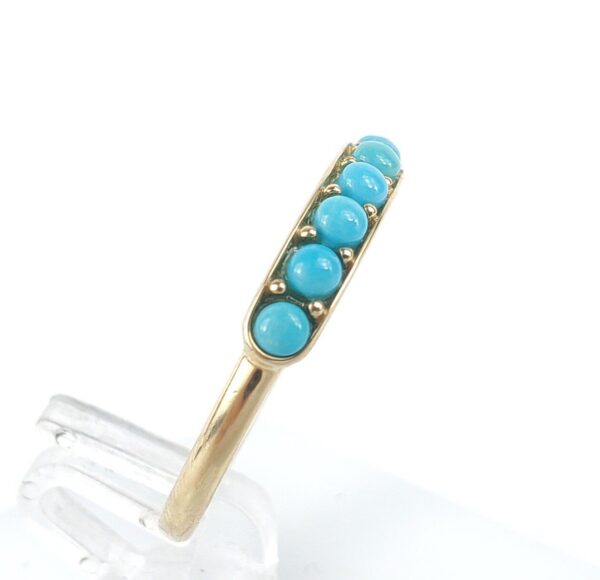 Effy 14k Yellow Gold 9 Stone Turquoise Band Ring 7'' - Image 6