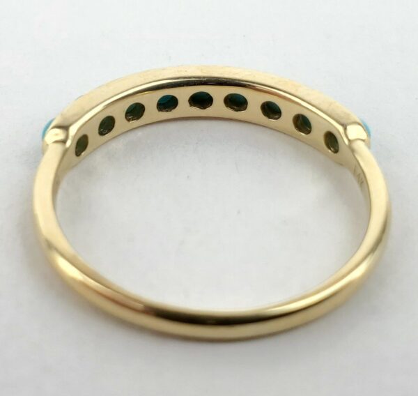 Effy 14k Yellow Gold 9 Stone Turquoise Band Ring 7'' - Image 9