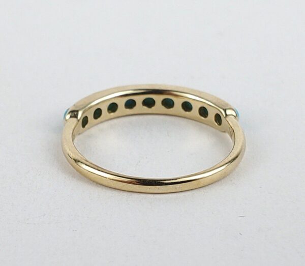 Effy 14k Yellow Gold 9 Stone Turquoise Band Ring 7'' - Image 10