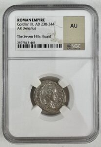 Gordian III AD 238-244 AR Denarius The Seven Hills Hoard NGC AU Ancient Coin