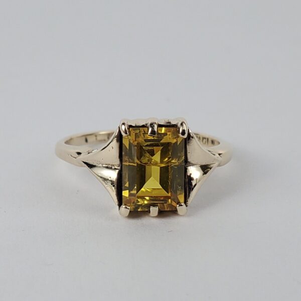 Vintage 10k Yellow Gold 1.50ctw Natural Yellow Sapphire Solitaire Ring 5.75'' - Image 4