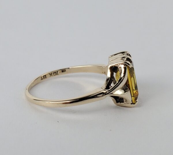 Vintage 10k Yellow Gold 1.50ctw Natural Yellow Sapphire Solitaire Ring 5.75'' - Image 5