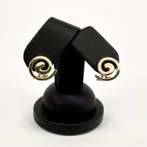 Vintage 14k Italian Multi Tone Gold Spiral Lever Back Earrings