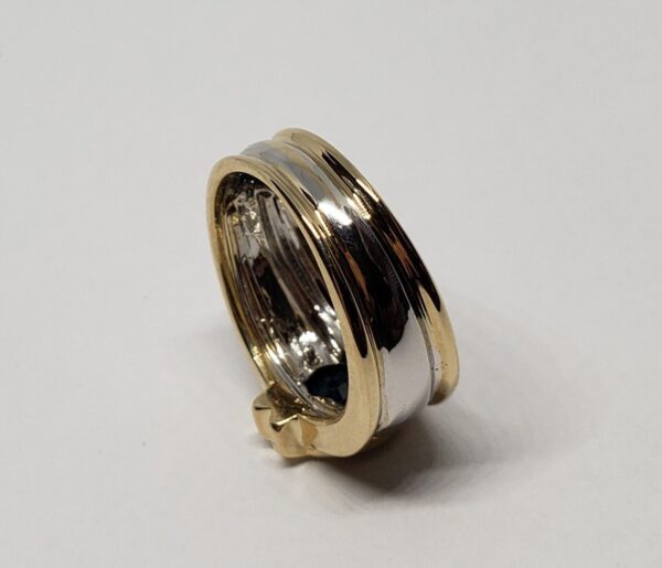 14k Two Tone Yellow & White Gold 1.25ct Blue Sapphire Solitaire Ring - Image 6