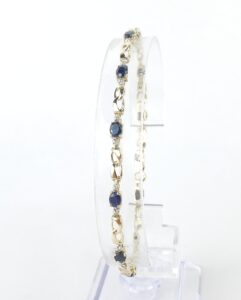 14k Yellow Gold 2.25ctw Oval Cut Blue Sapphire Figure 8 Infinity Bracelet 8''