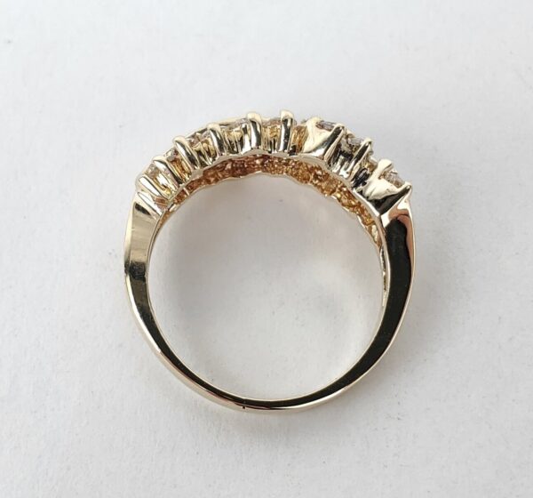 14k Yellow Gold .66ctw Diamond Curve Vine Plant Leaf Style Band Ring 5.5'' - Image 8