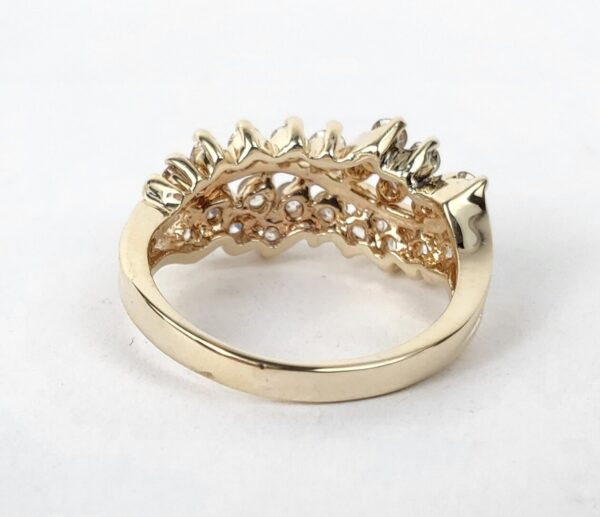 14k Yellow Gold .66ctw Diamond Curve Vine Plant Leaf Style Band Ring 5.5'' - Image 10
