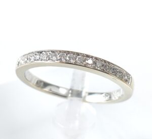 18k Multi-Tone Gold .15ctw Natural Pave Diamond Wedding Band Ring 6.5''