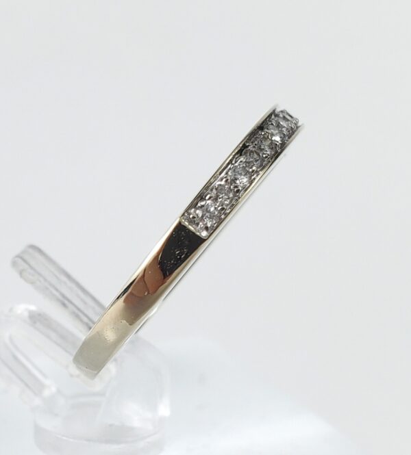 18k Multi-Tone Gold .15ctw Natural Pave Diamond Wedding Band Ring 6.5'' - Image 5