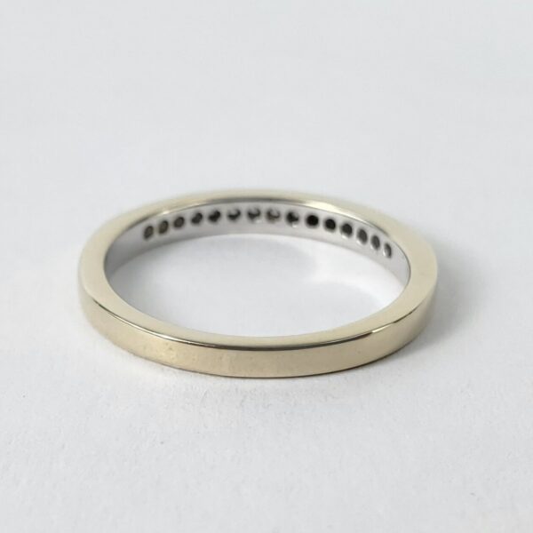 18k Multi-Tone Gold .15ctw Natural Pave Diamond Wedding Band Ring 6.5'' - Image 9