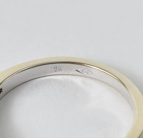 18k Multi-Tone Gold .15ctw Natural Pave Diamond Wedding Band Ring 6.5'' - Image 10