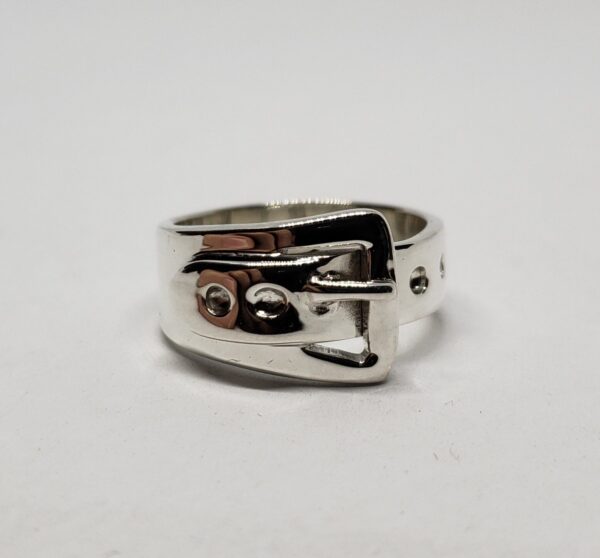 925 Sterling Silver TA-73 Mexico Mexican Belt Buckle Ring 6.75'' - Image 4