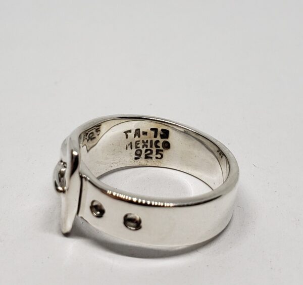 925 Sterling Silver TA-73 Mexico Mexican Belt Buckle Ring 6.75'' - Image 7