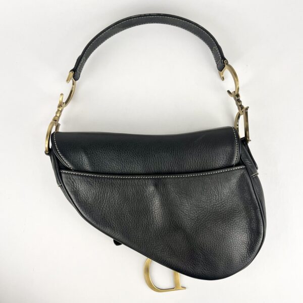 Christian Dior Black Leather Saddle Bag Entrupy Authenticated - Image 3